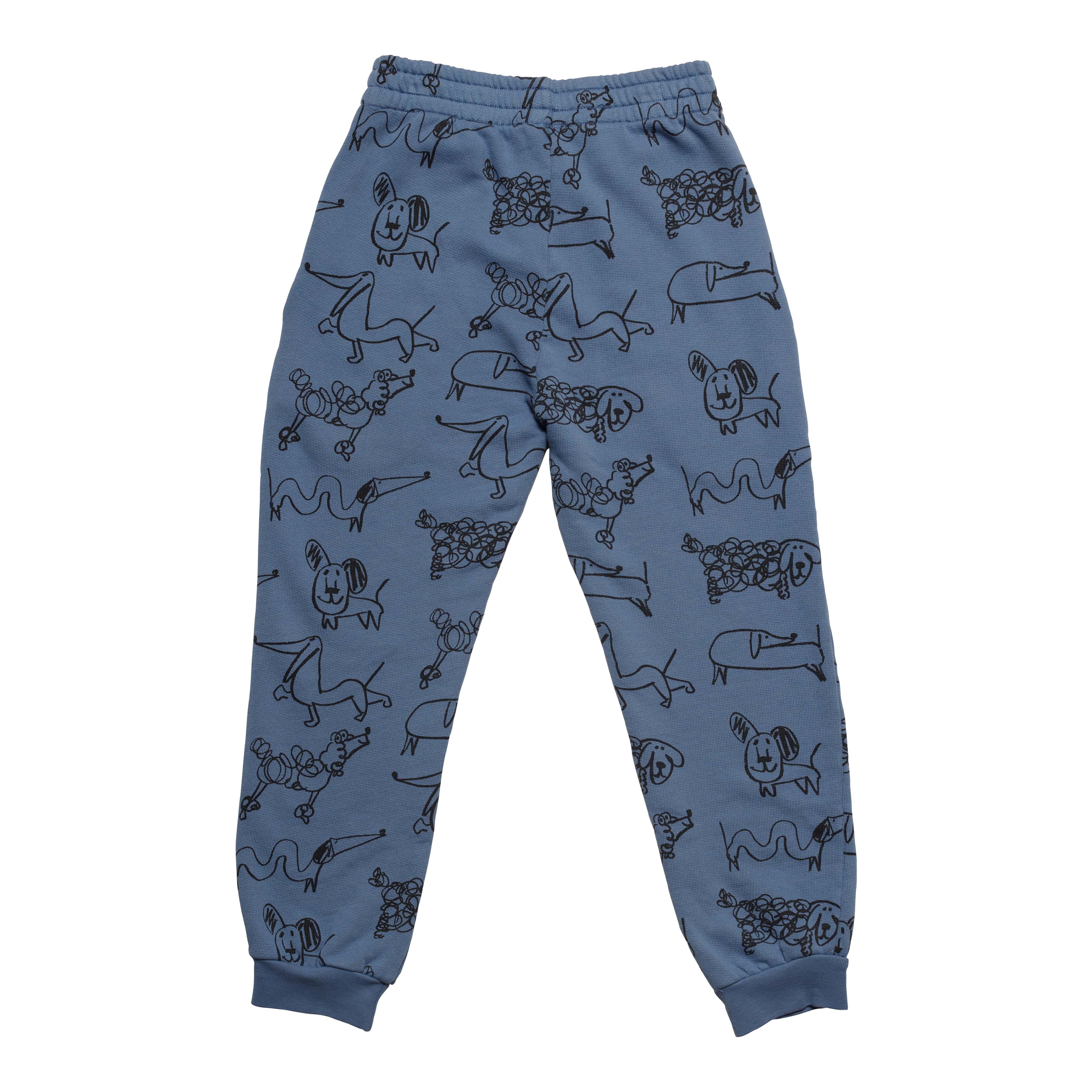 Boys & Girls Blue Printed Cotton Trousers
