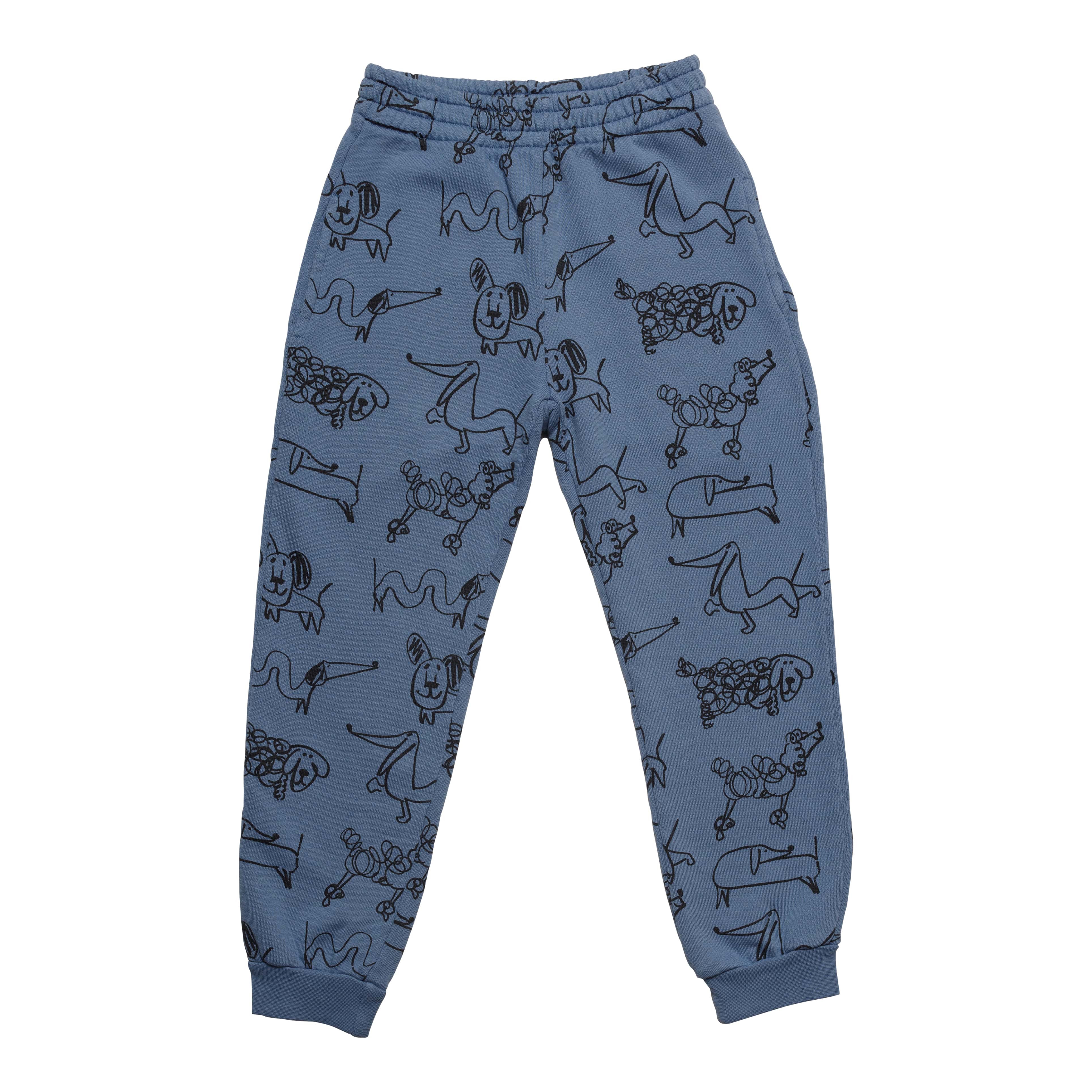 Boys & Girls Blue Printed Cotton Trousers