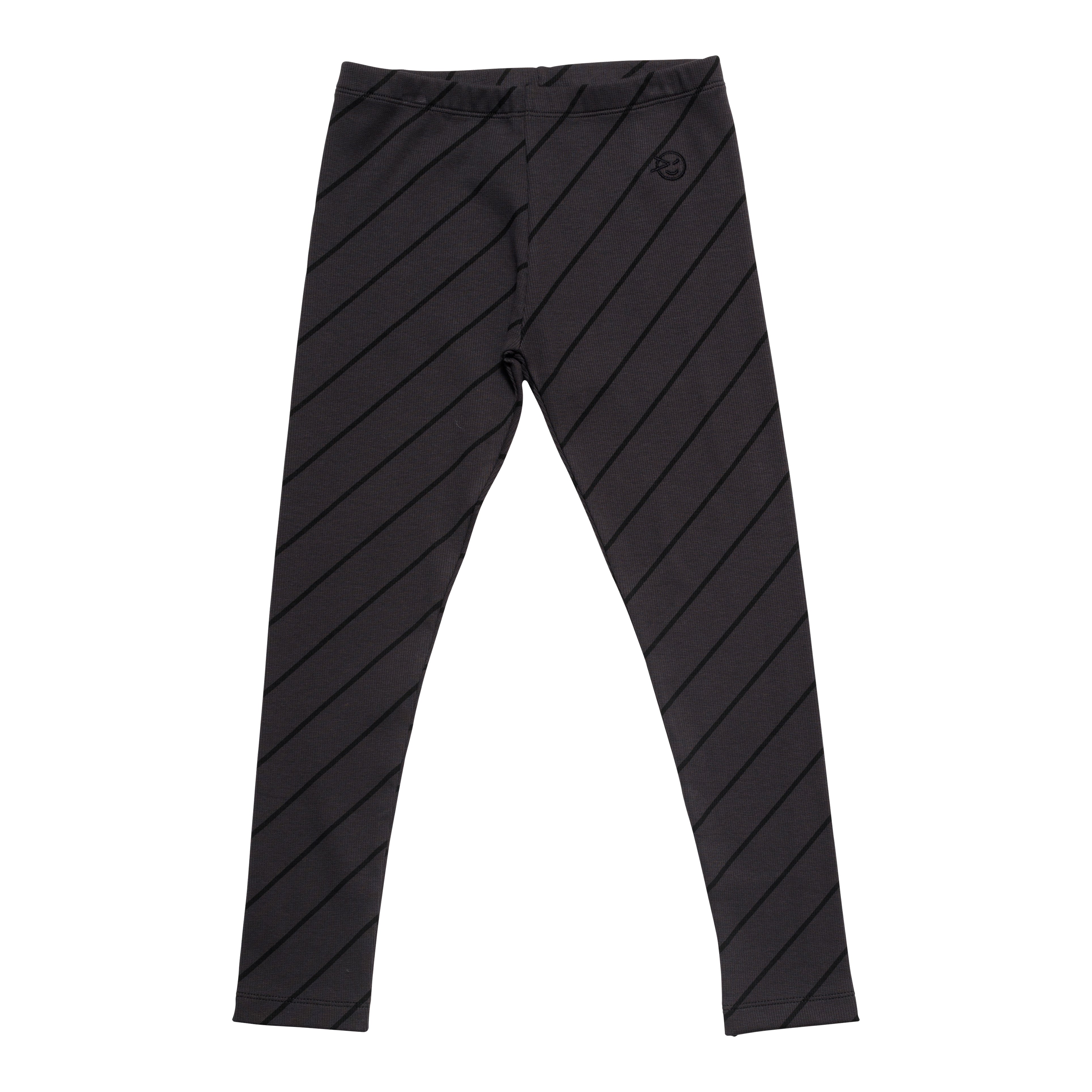 Girls Black Stripes Cotton Leggings