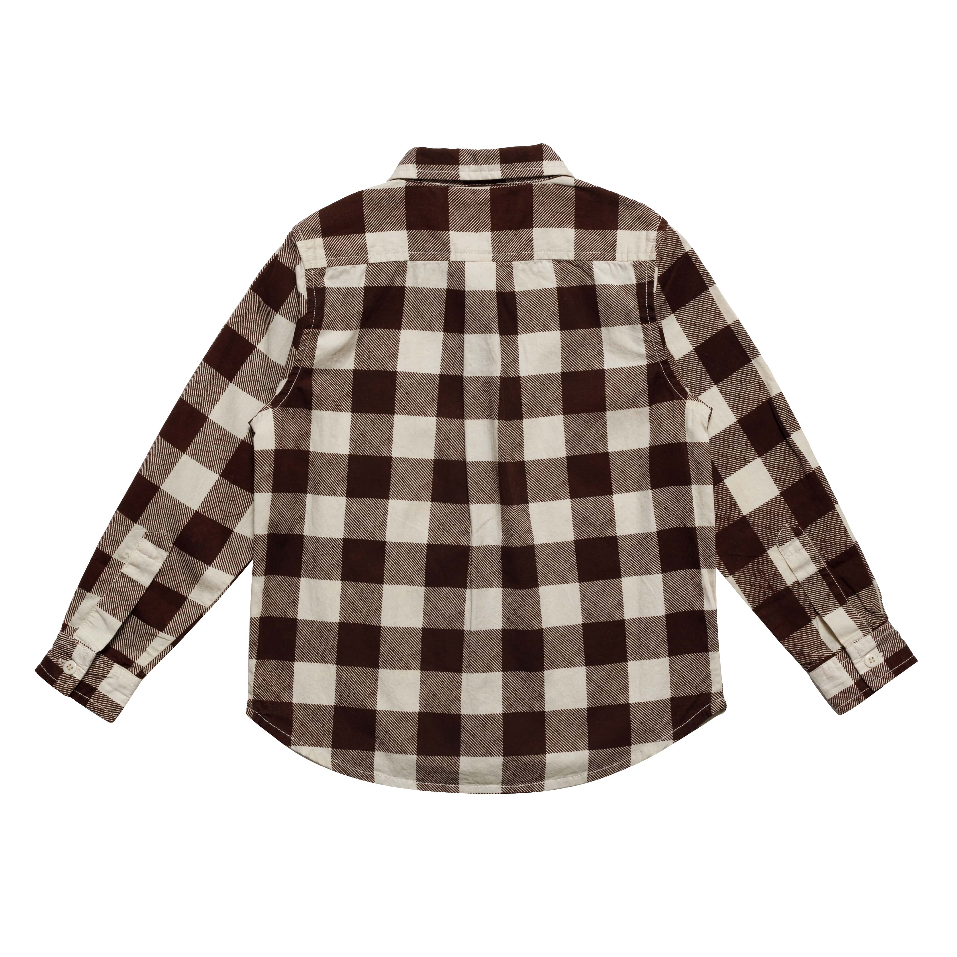 Boys & Girls Brown Check Cotton Shirt