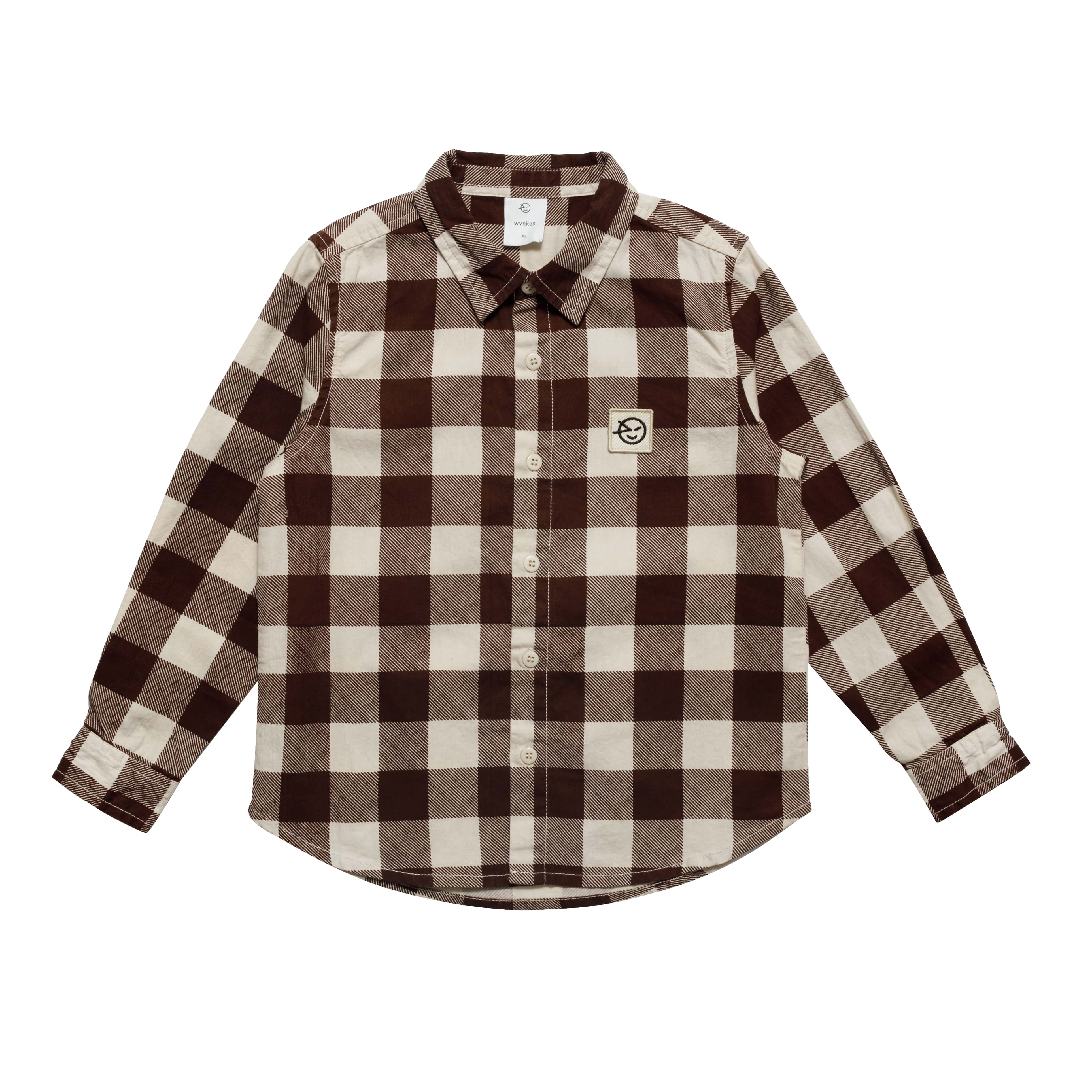 Boys & Girls Brown Check Cotton Shirt