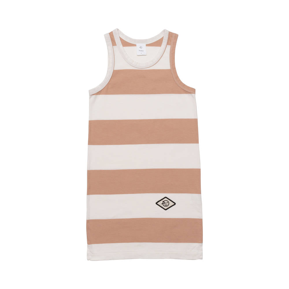 Girls Pink Stripe Cotton Dress