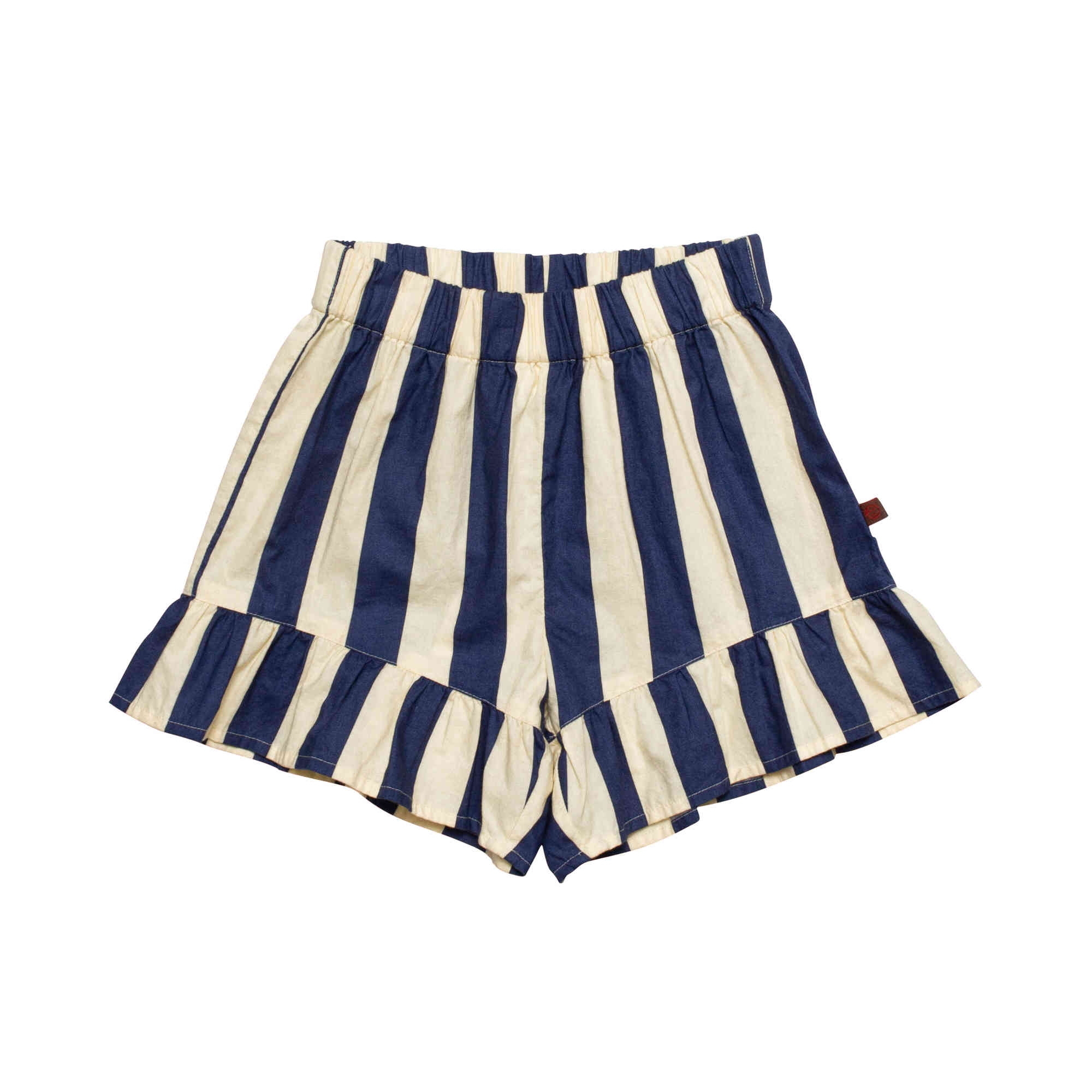 Girls Navy Stripe Cotton Shorts