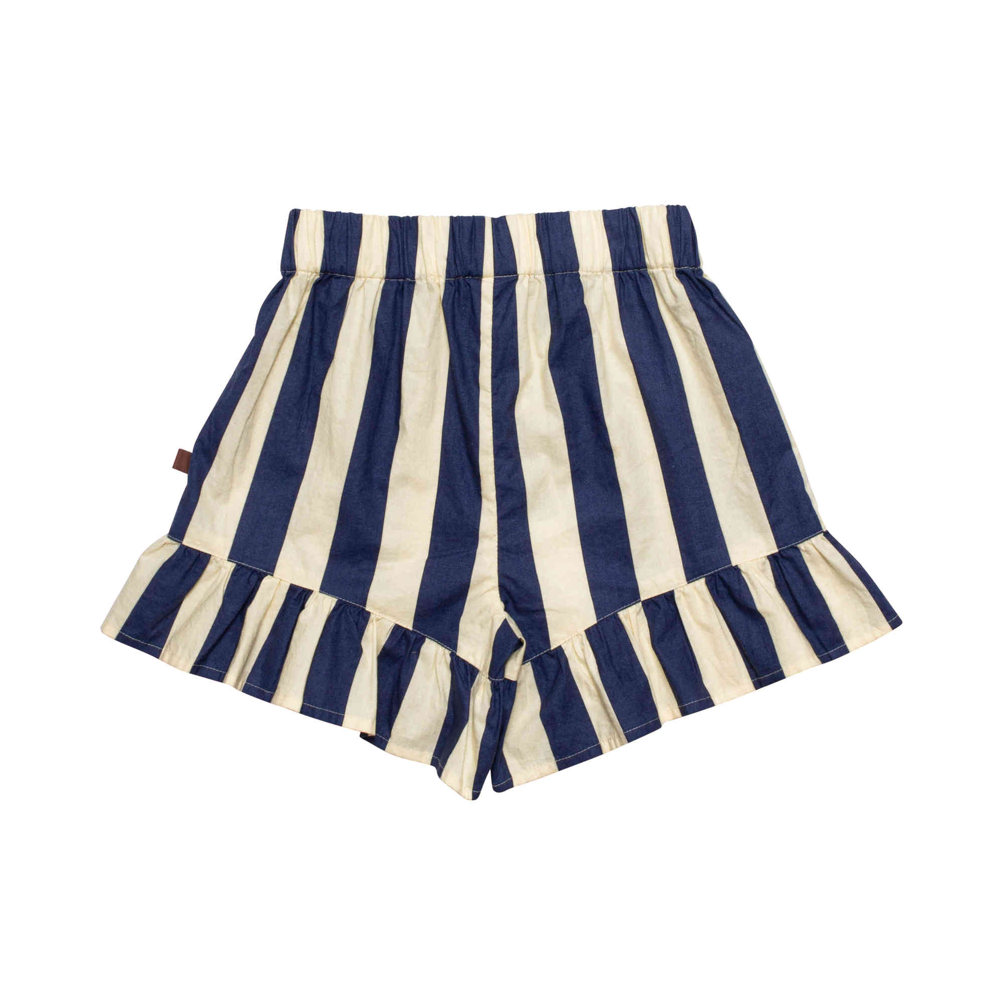 Girls Navy Stripe Cotton Shorts