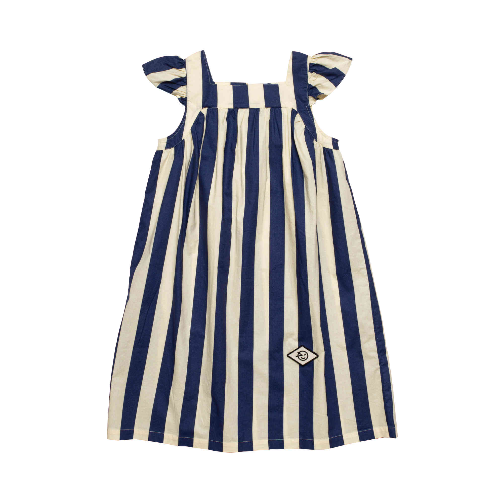 Girls Navy Stripe Cotton Dress