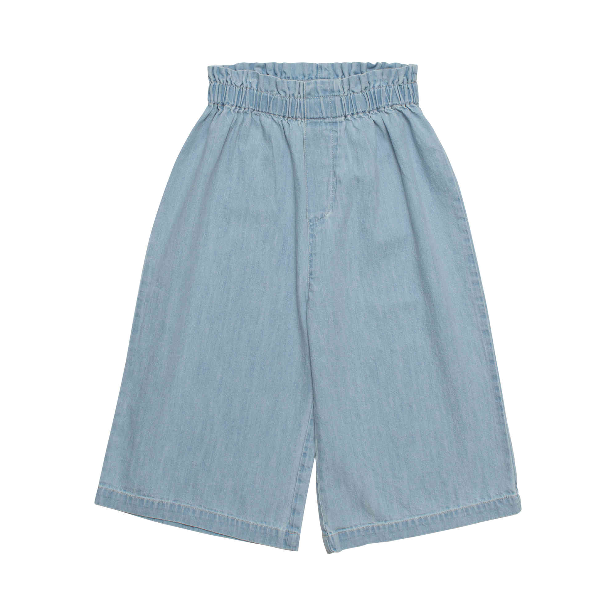 Girls Blue Denim Cotton Trousers