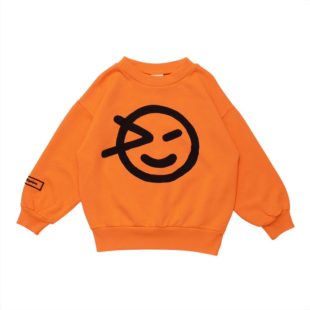 Boys & Girls Orange Logo Cotton Sweatshirt