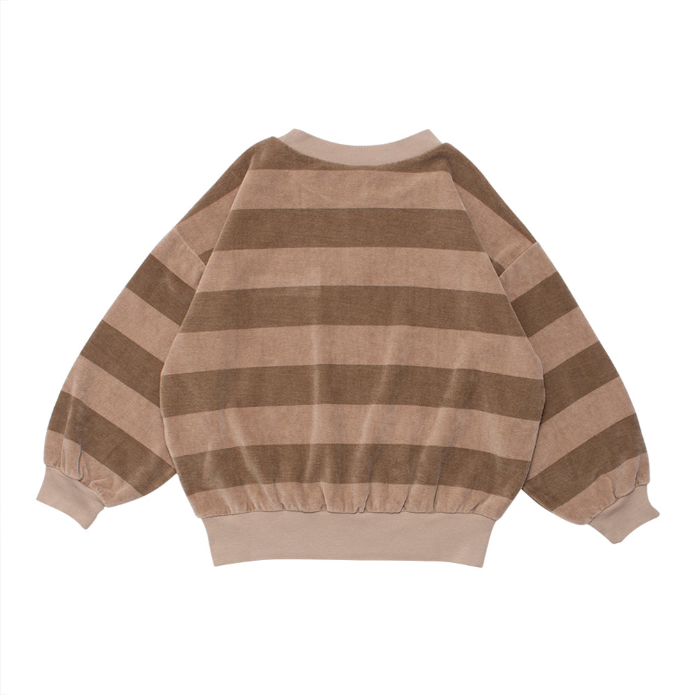 Boys & Girls Brown Stripes Cotton Sweatshirt