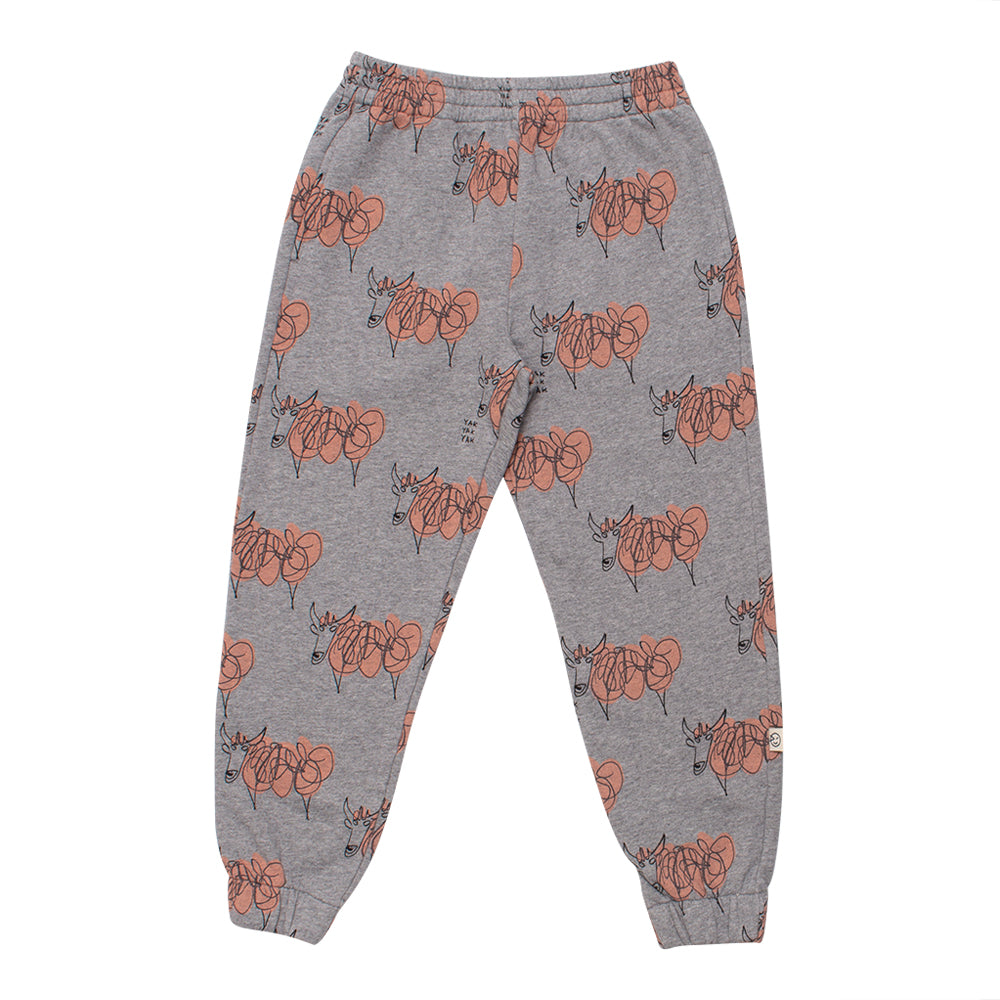 Boys & Girls Grey Printed Cotton Trousers