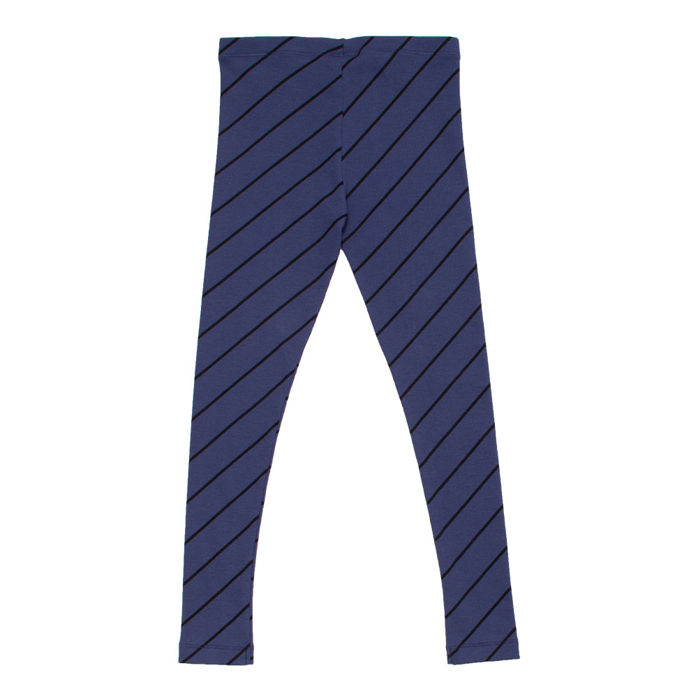 Girls Navy Stripes Cotton Leggings