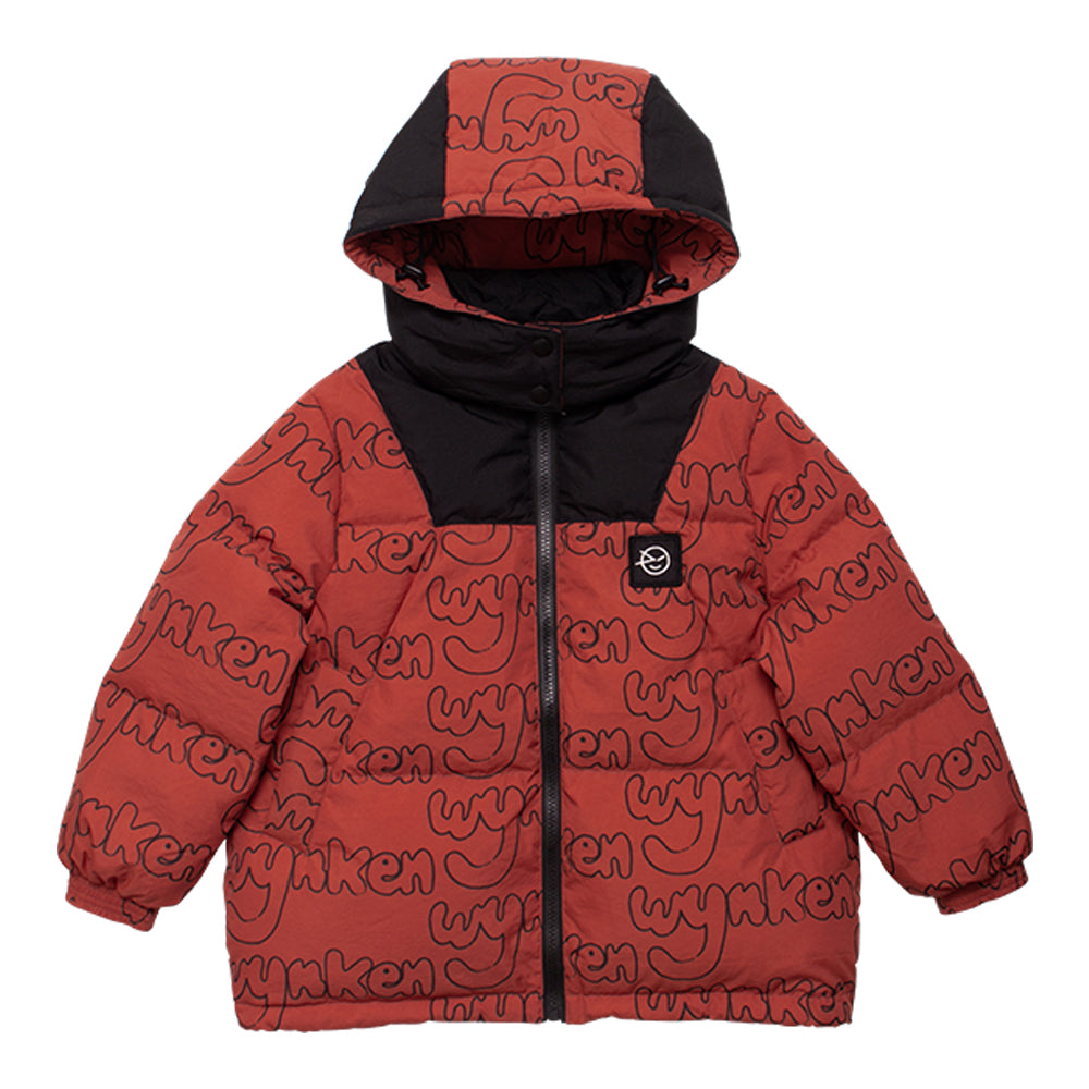 Boys & Girls Red Printed Padded Down Jacket