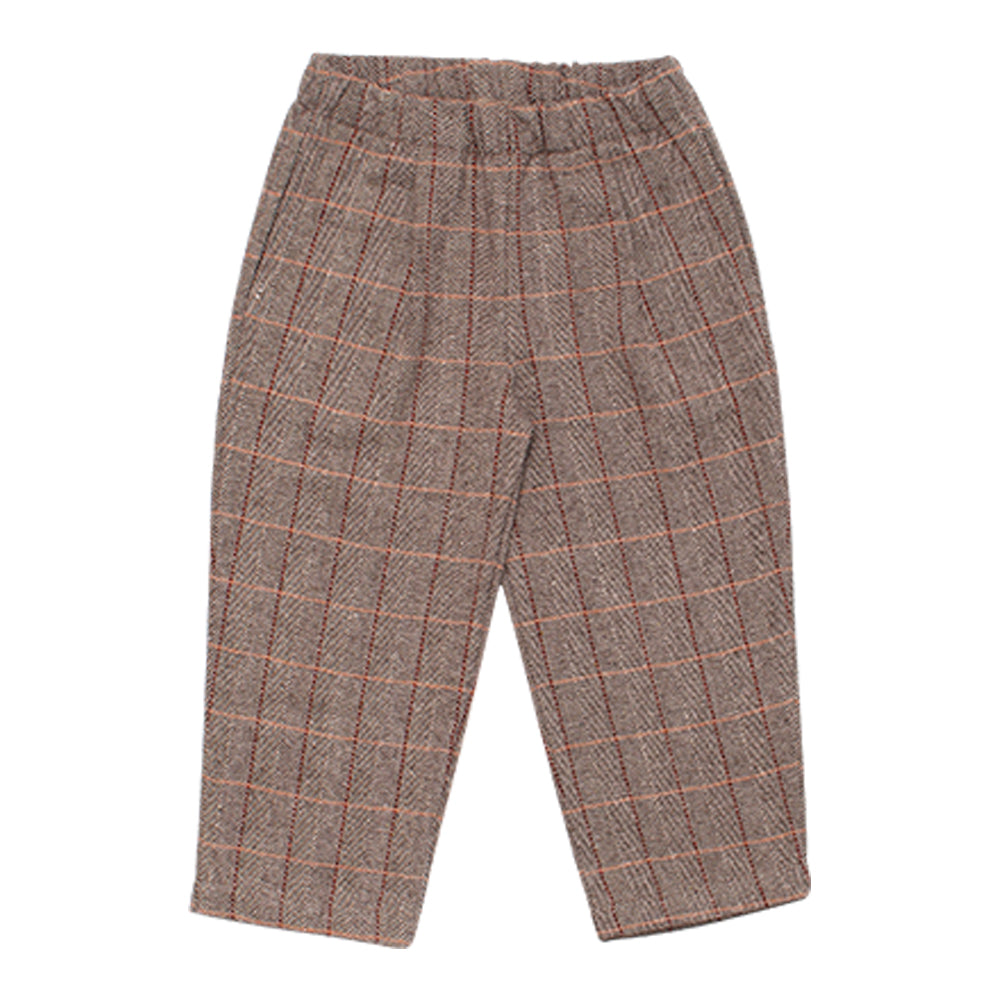 Boys & Girls Beige Check Trousers