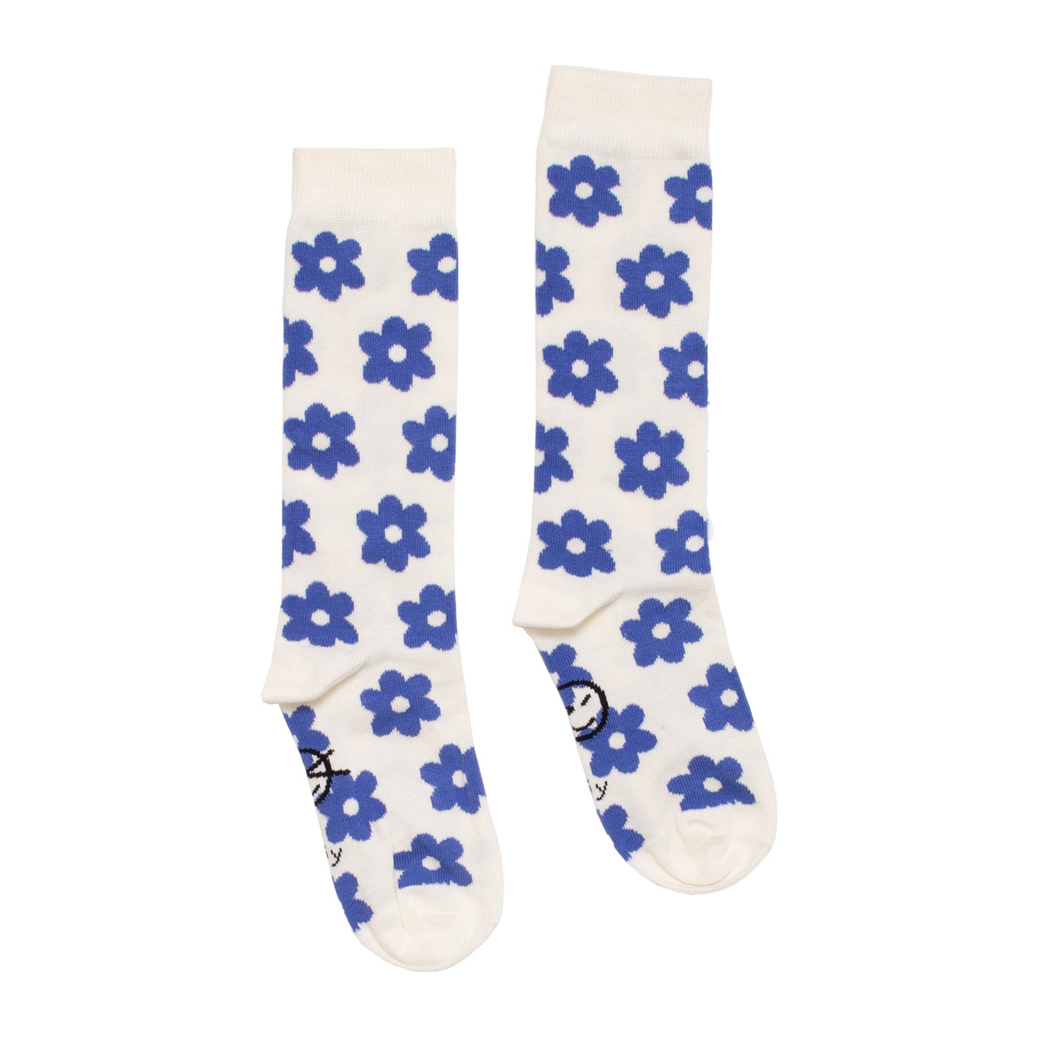Boys & Girls Blue Flower Cotton Socks