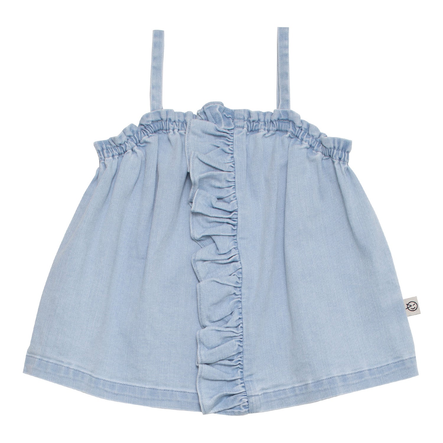 Girls Pale Blue Denim Strap Top