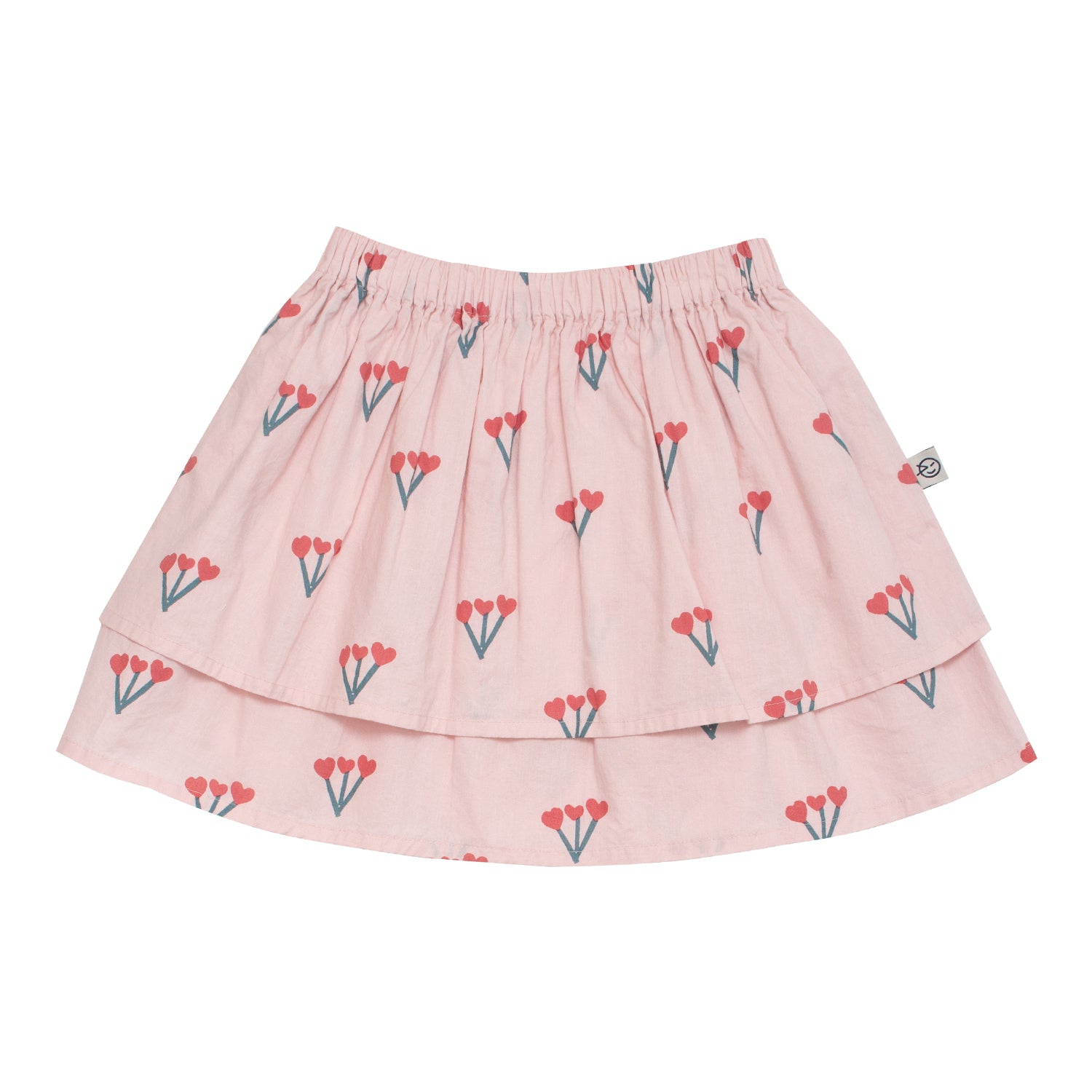 Girls Pink Flower Cotton Skirt