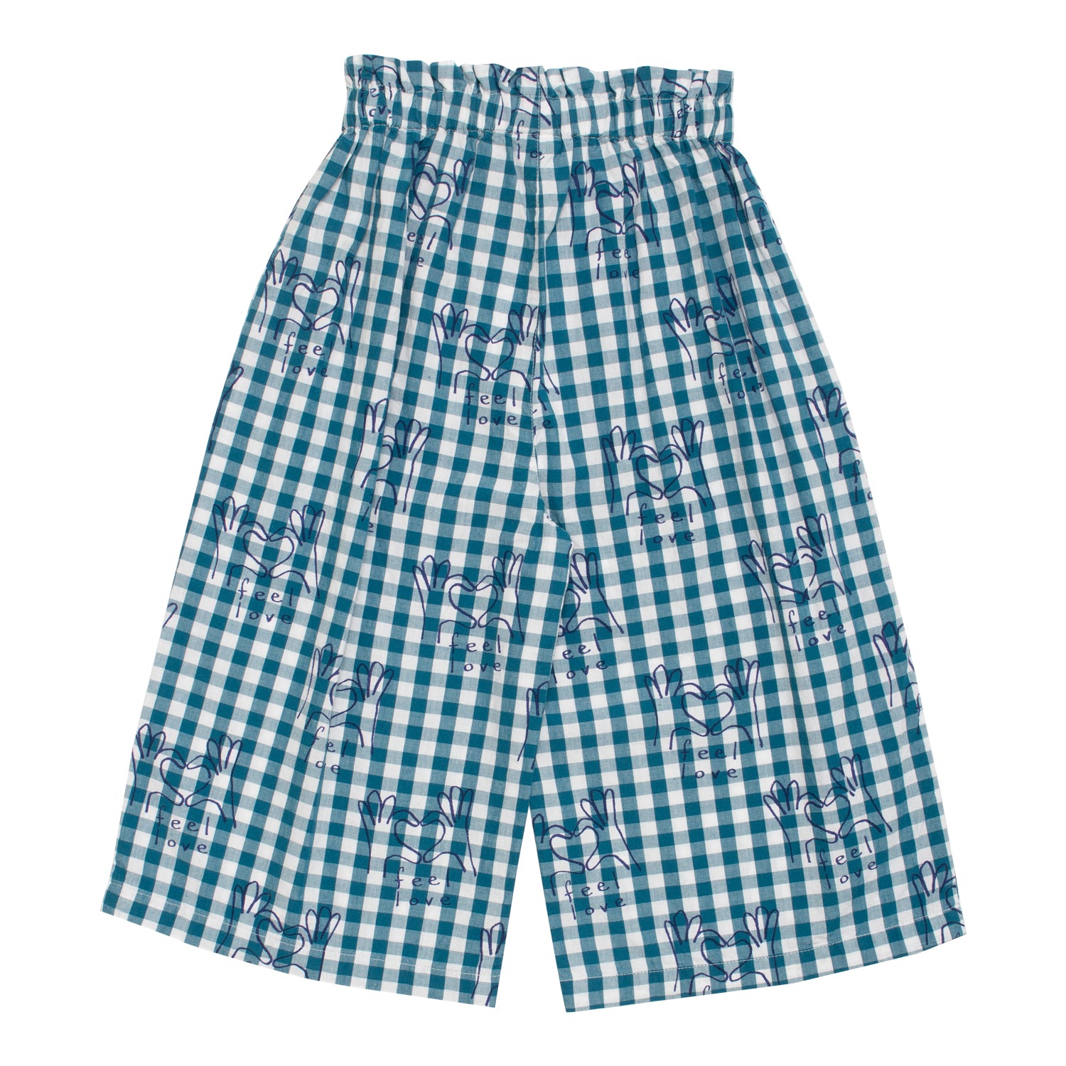 Girls Green Check Cotton Trousers