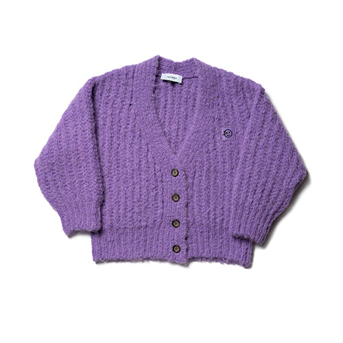 Girls Lilac Big Rib Cardigan