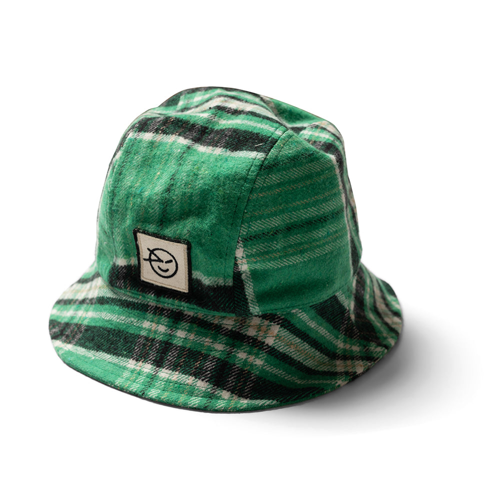 Boys & Girls Fiesta Green Plaid Cotton Bucket Hat