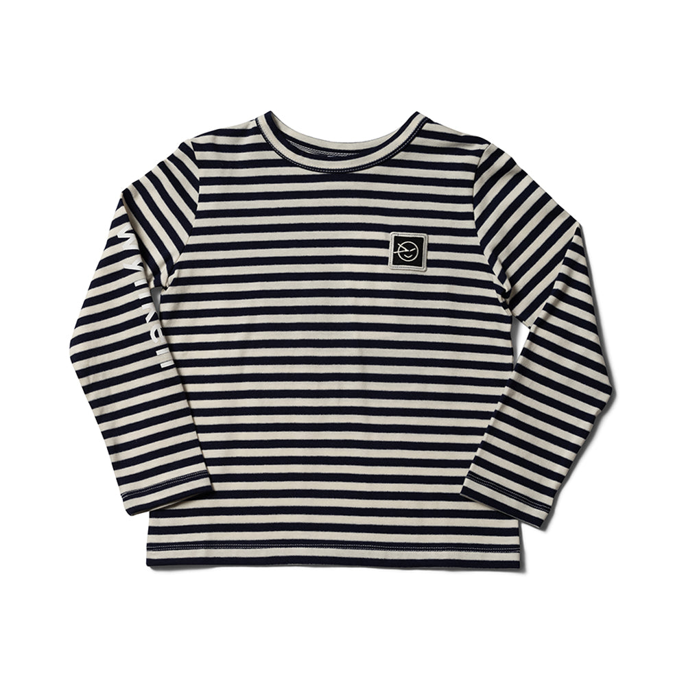 Boys & Girls Navy/Ecru Stripe Organic Cotton T-Shirt
