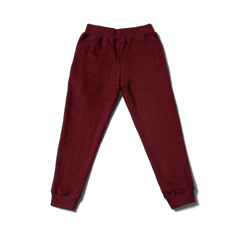 Boys & Girls Burgundy Morden Terry Track Pants