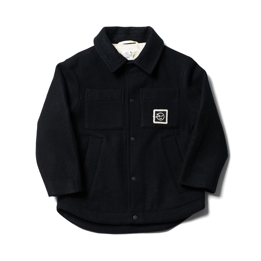 Boys Navy Melton Coat