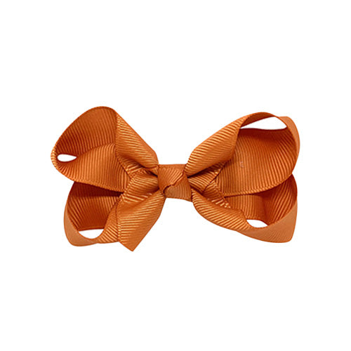 Girls Orange Bow Hair Clip - 8cm