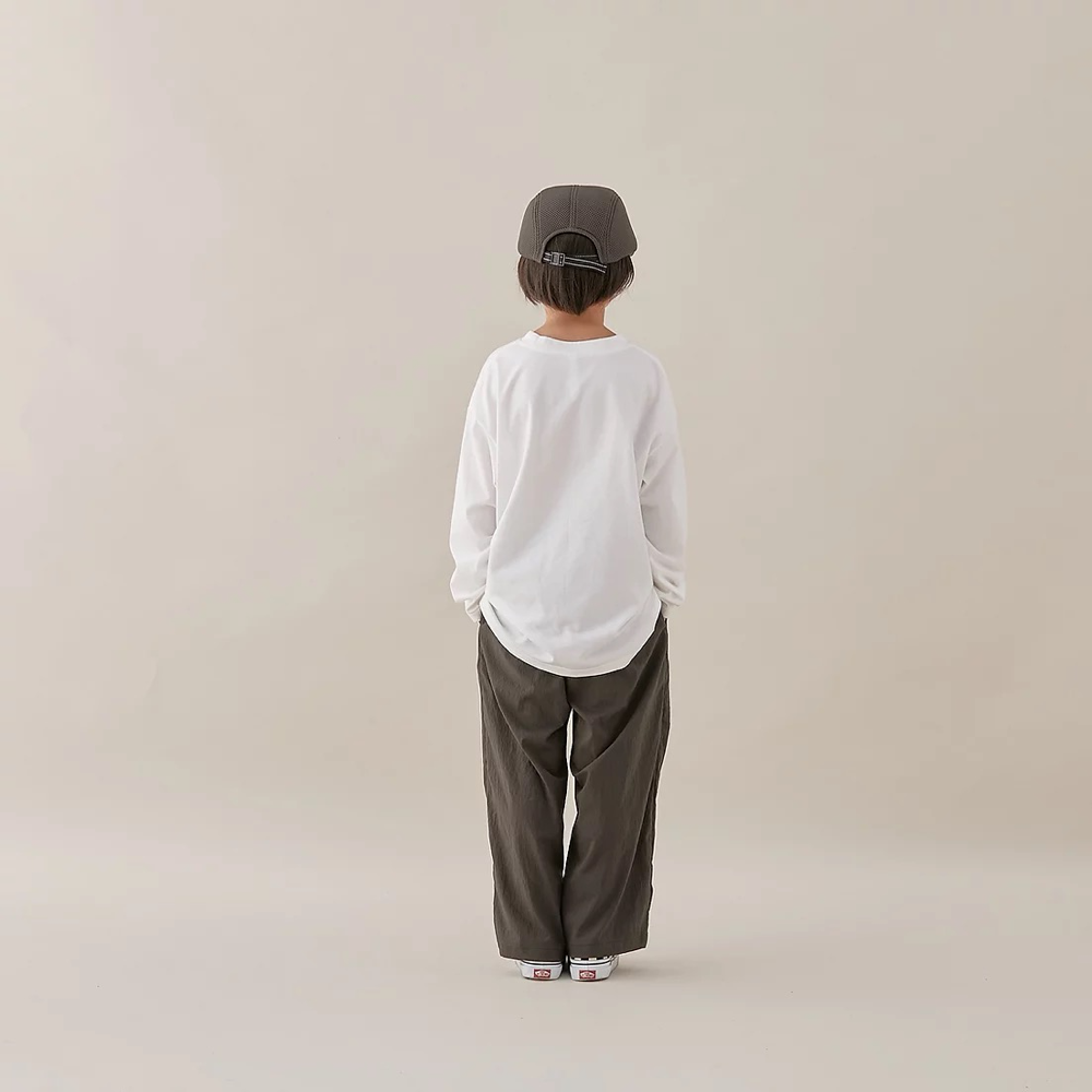 Boys & Girls White Cotton Long Sleeves T-Shirt