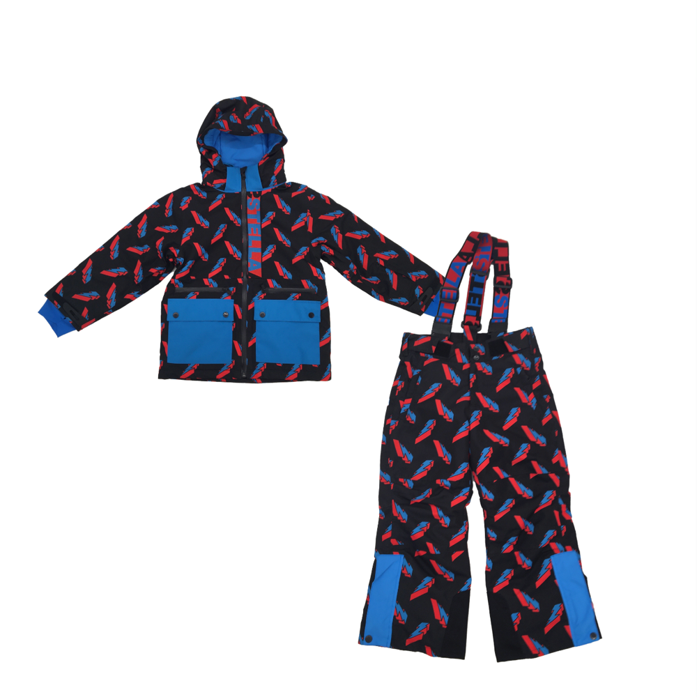 Boys Black Lightning Ski Jacket & Trousers Set