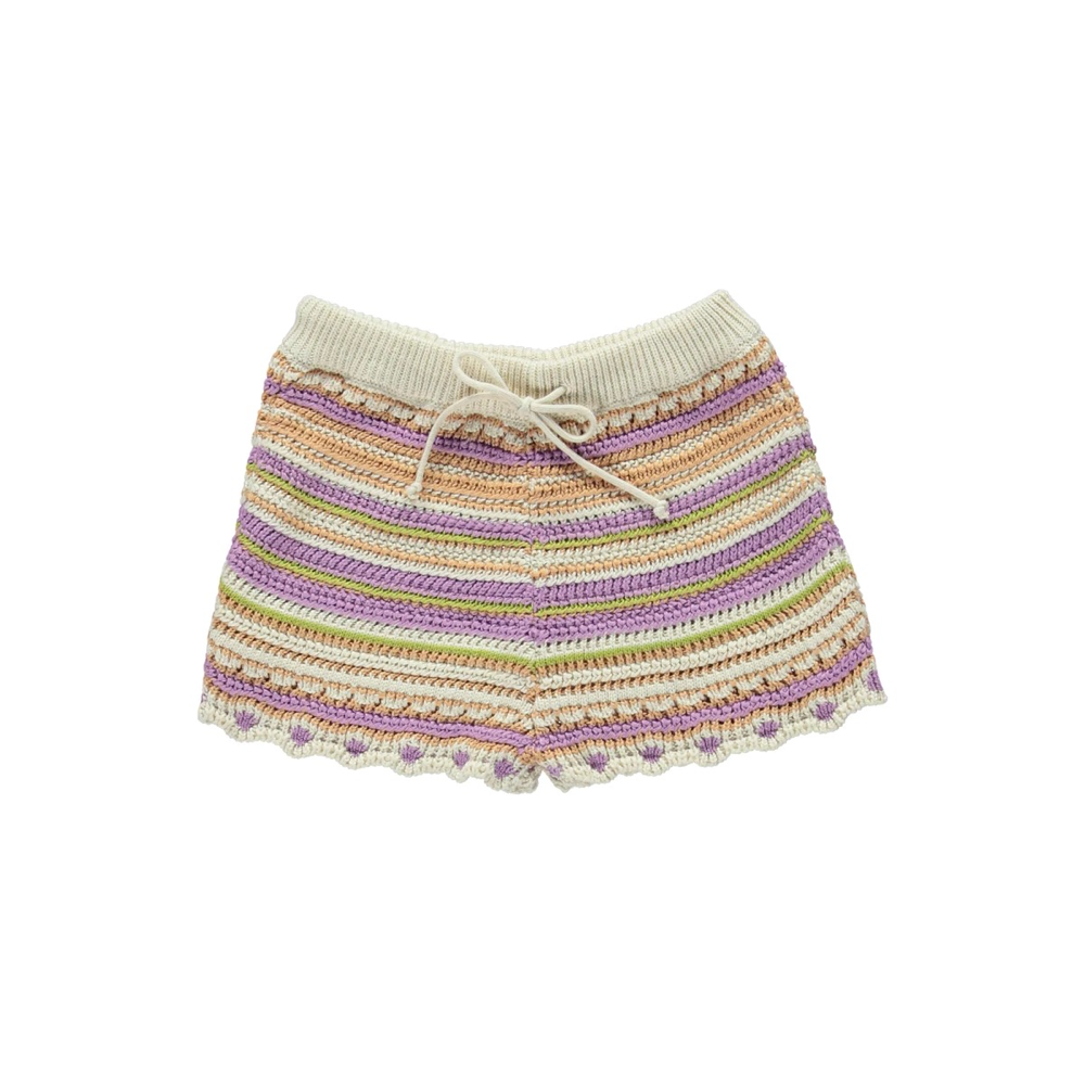 Girl Multicolor Knit Cotton Shorts
