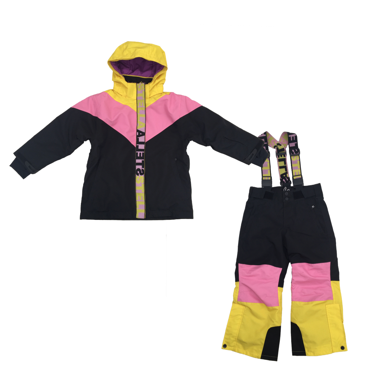Girls Black Ski Coat & Trousers Set