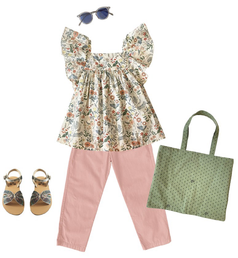 Girls Yellow Floral Cotton Top