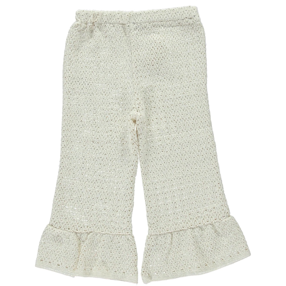 Girls White Cotton Trousers