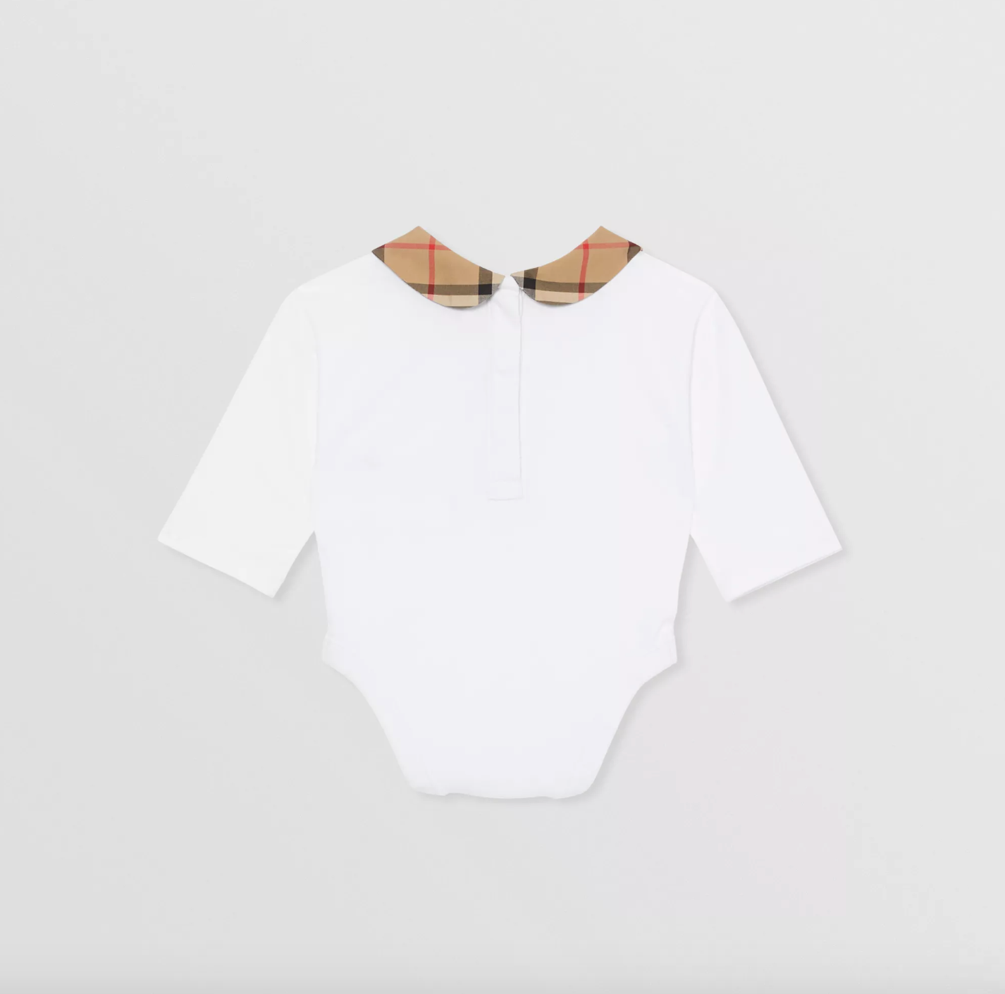 Baby Girls White & Archive Beige Romper Set