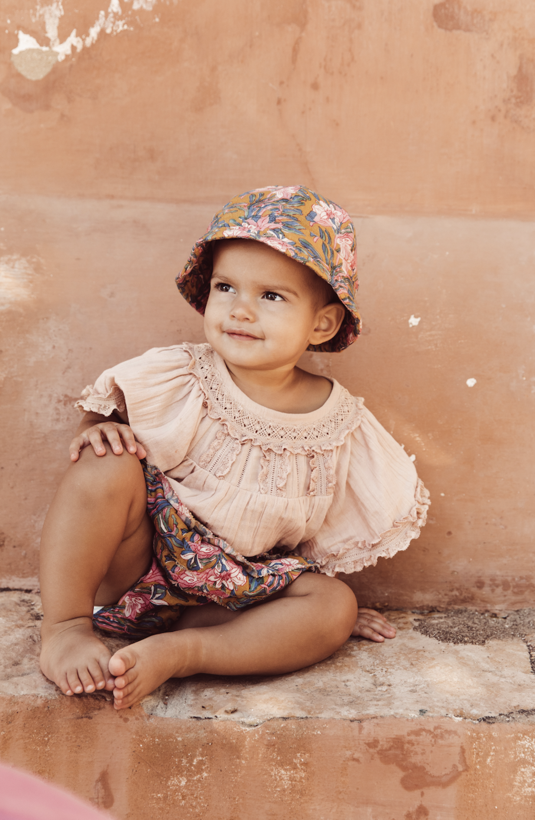 Baby Girls Pink Floral Hat