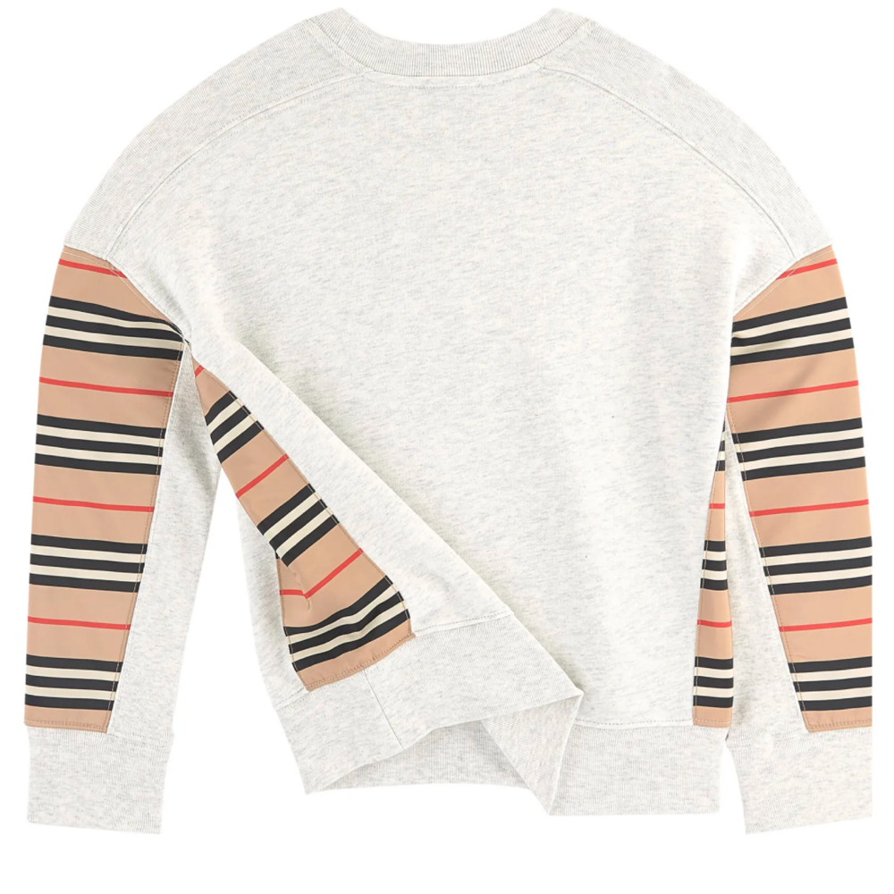 Boys & Girls White Melange Cotton Sweatshirt