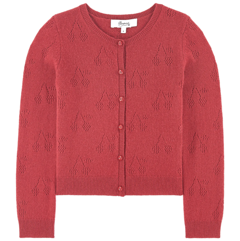 Girls Paspberry Cashmere Cardigan