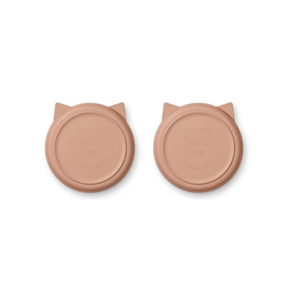 Boys & Girls Pink Cat Plates(2 Pack)