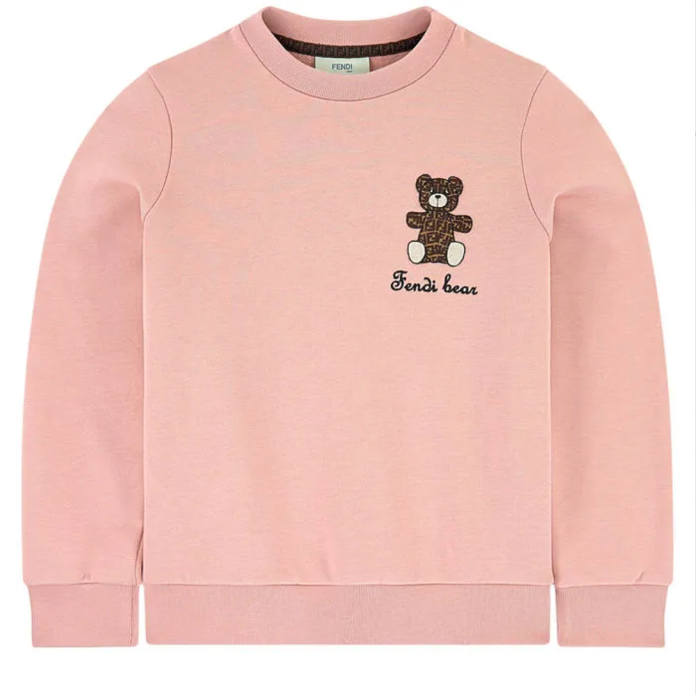 Girls Light Pink Cotton Sweatshirt