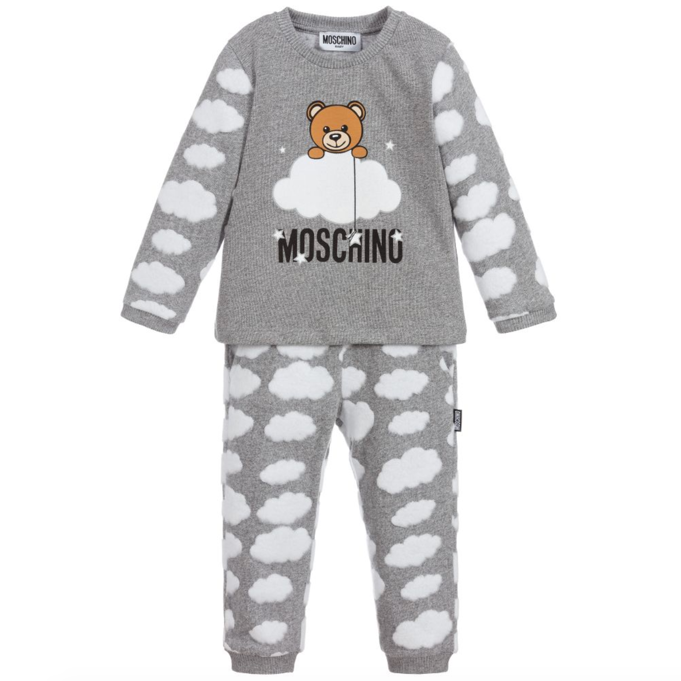 Baby Boys & Girls Grey Teddy Bear Cotton Tracksuit