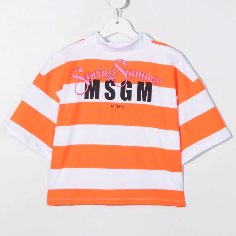 Boys & Girls Orange Stripe Cotton PoloShirt