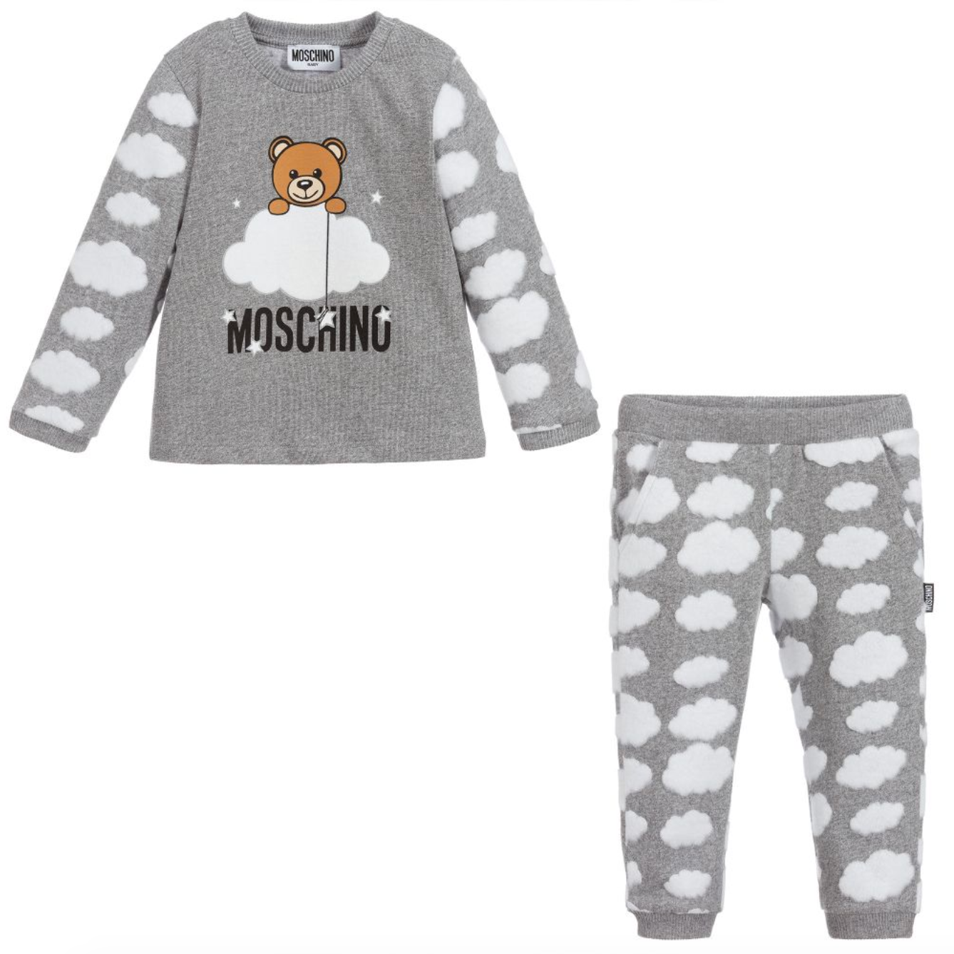 Baby Boys & Girls Grey Teddy Bear Cotton Tracksuit