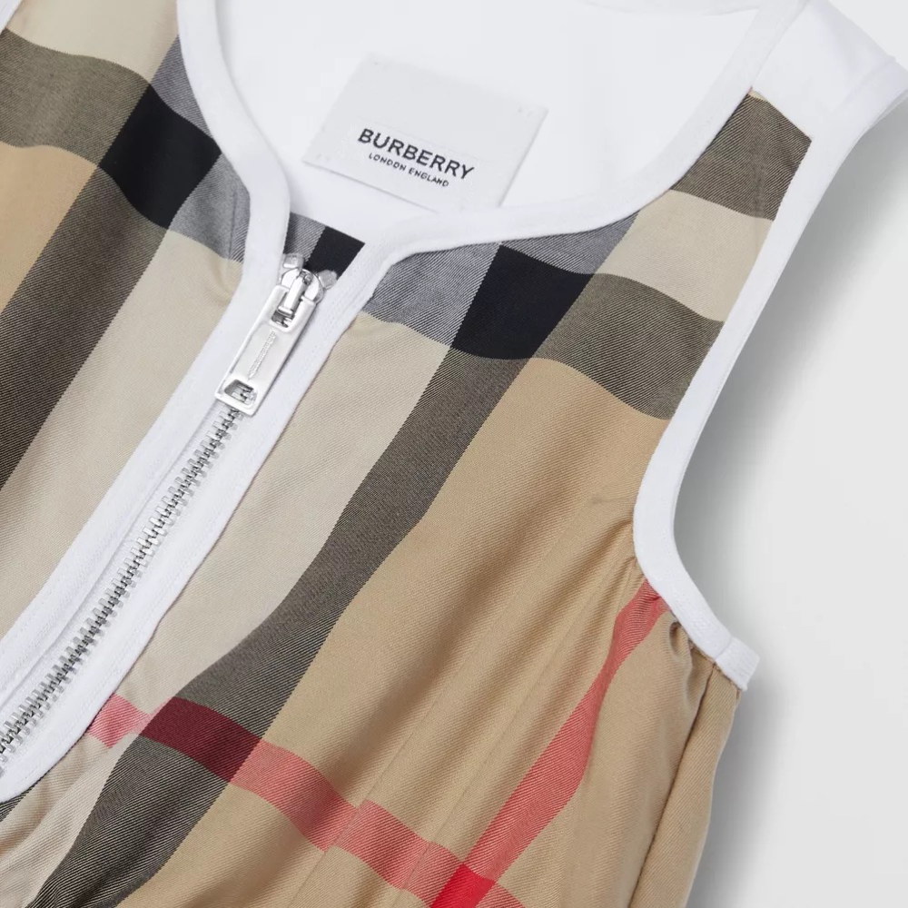 Baby Girls Beige Check Dress
