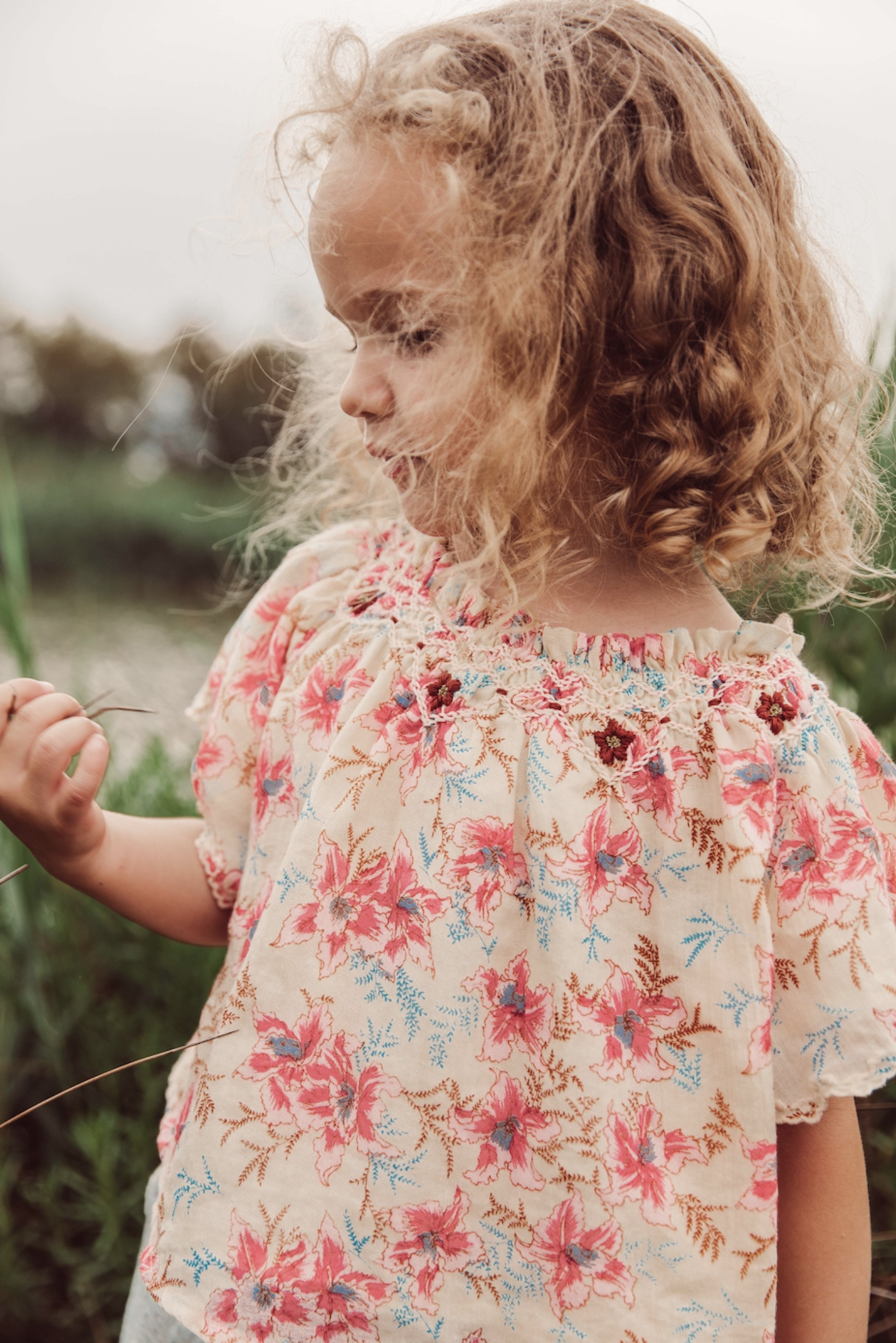Girls Pink Floral Cotton Dress