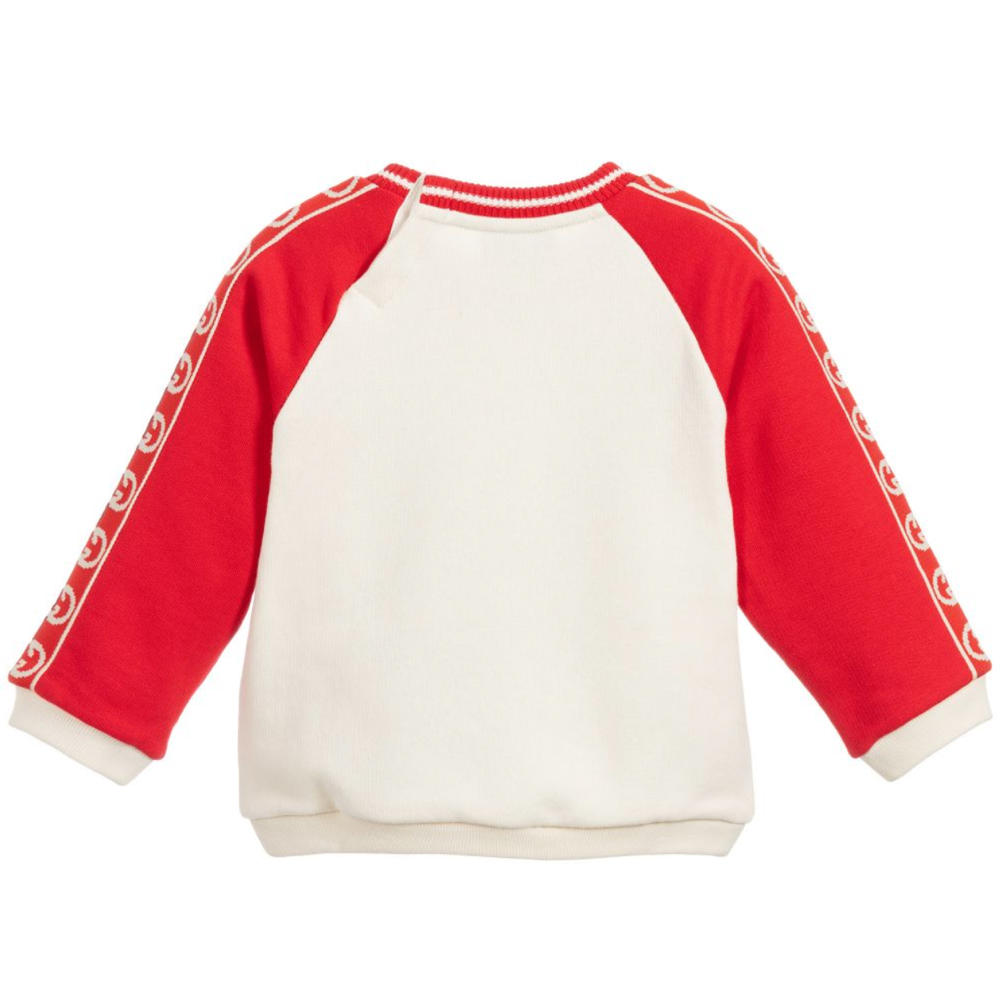 Baby Boys & Girls White Cotton Sweatshirt