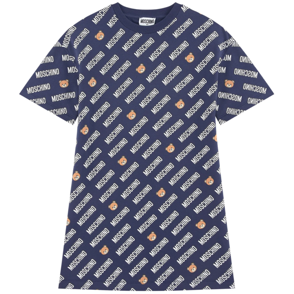 Girls Blue Navy Toy Logo Dress