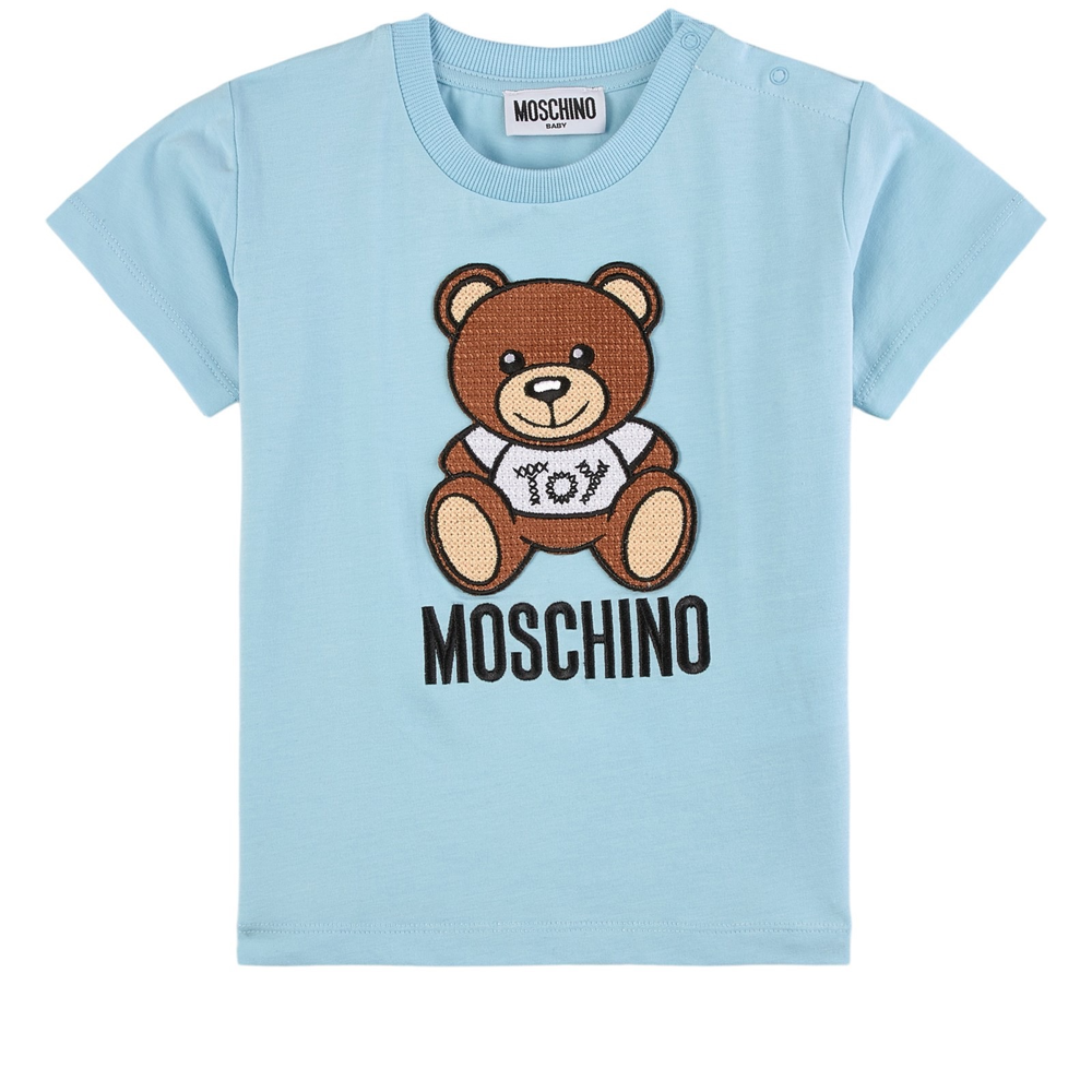 Baby Boys & Girls Blue Bear Cotton T-Shirt