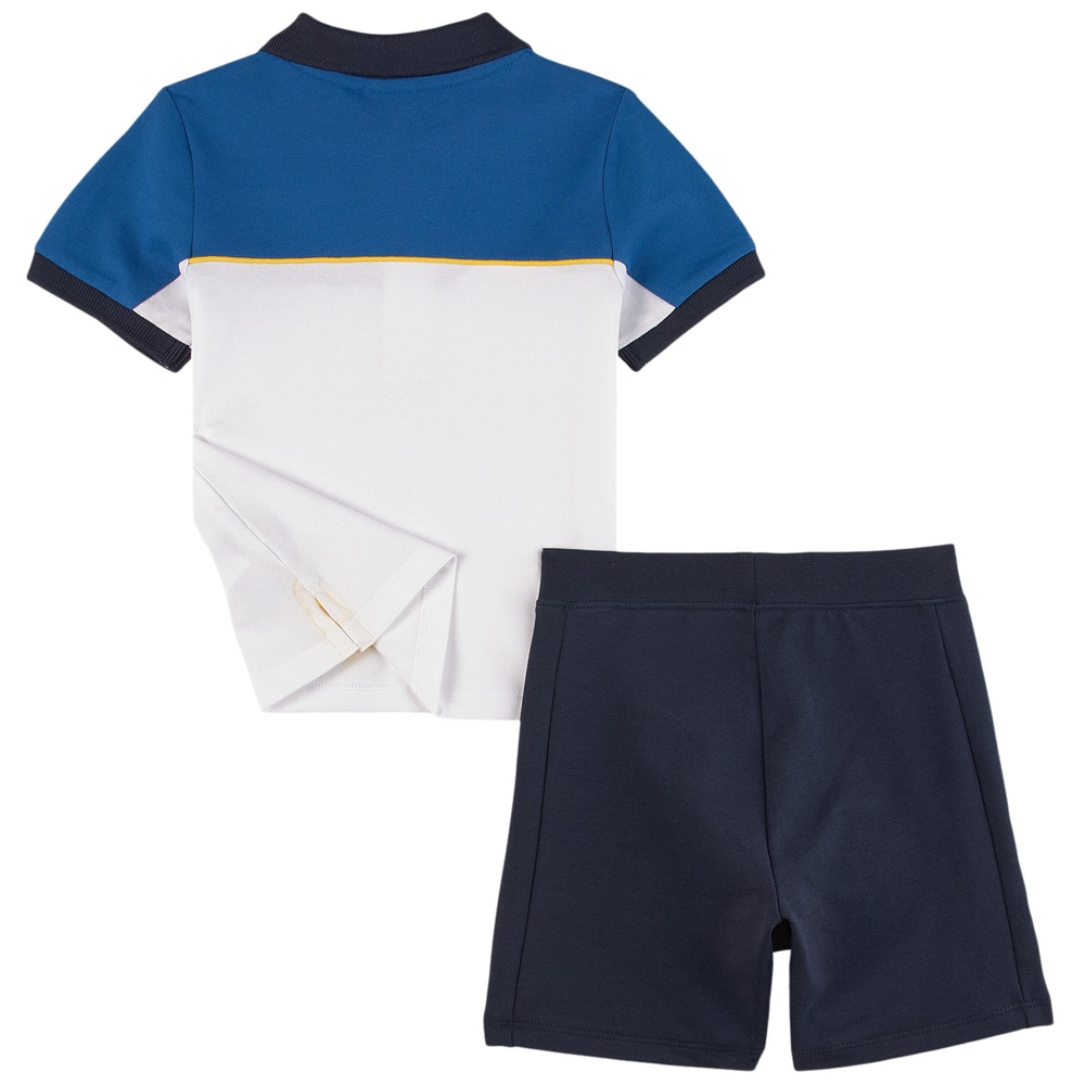 Baby Boys Blue Poloshirt Cotton Set