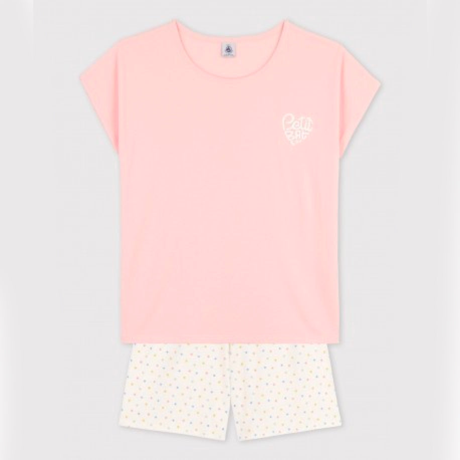 Girls Pink Printed Nightwear Set