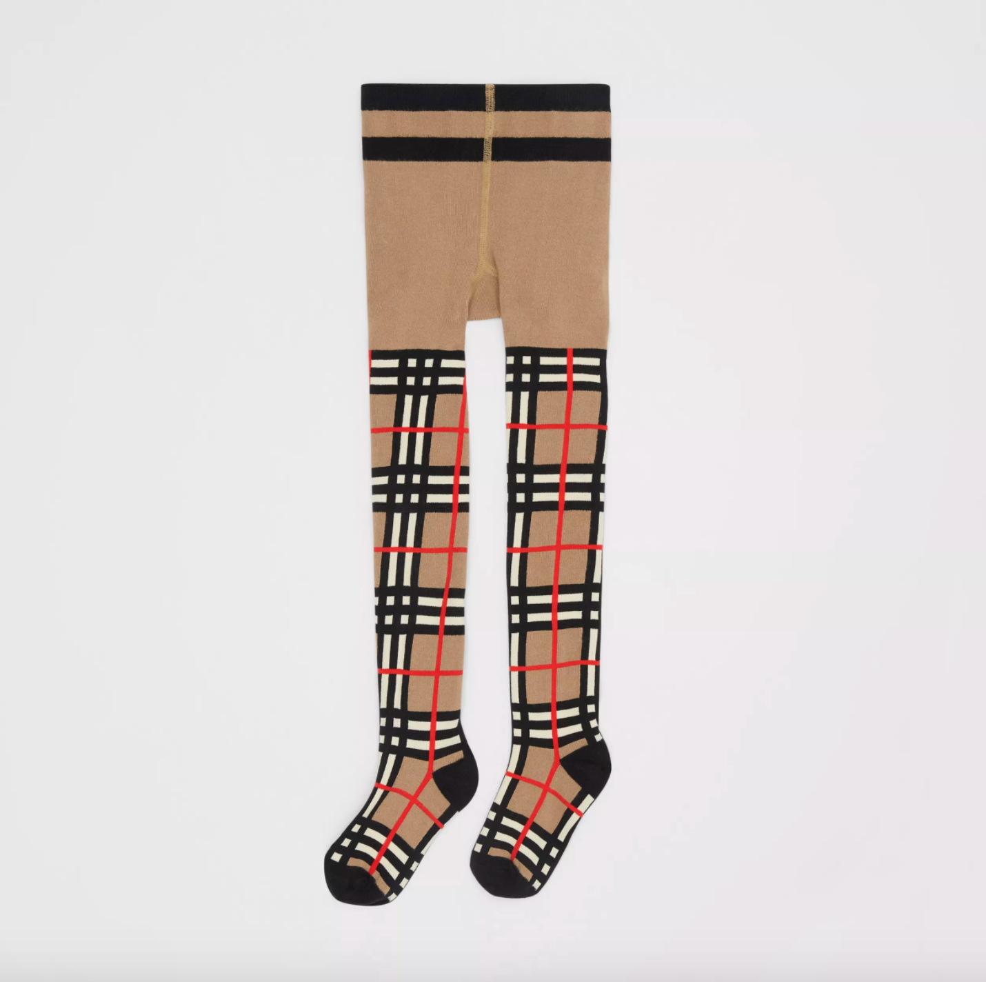 Girls Archive Beige Check Tights