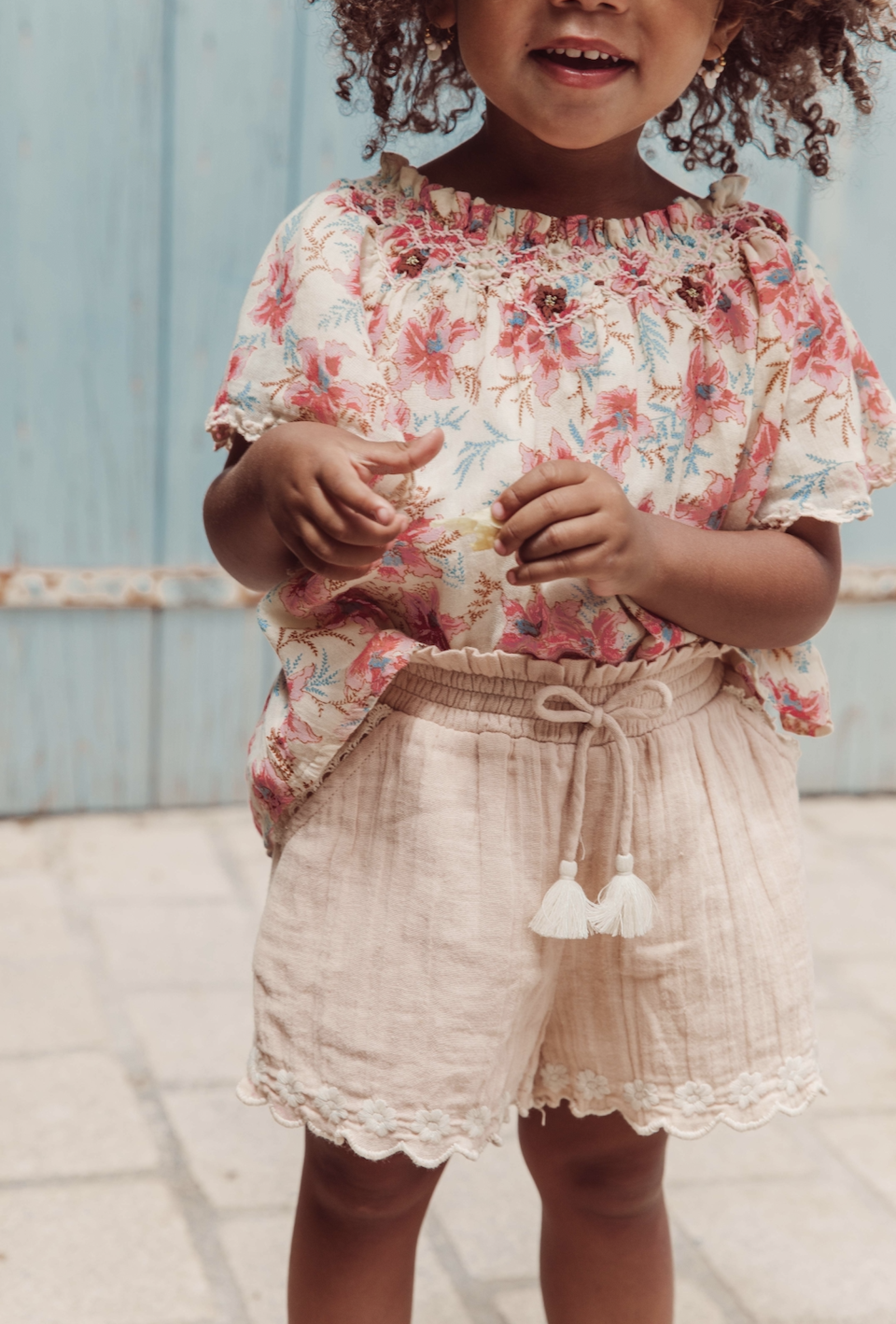 Girls Pink Floral Cotton Dress